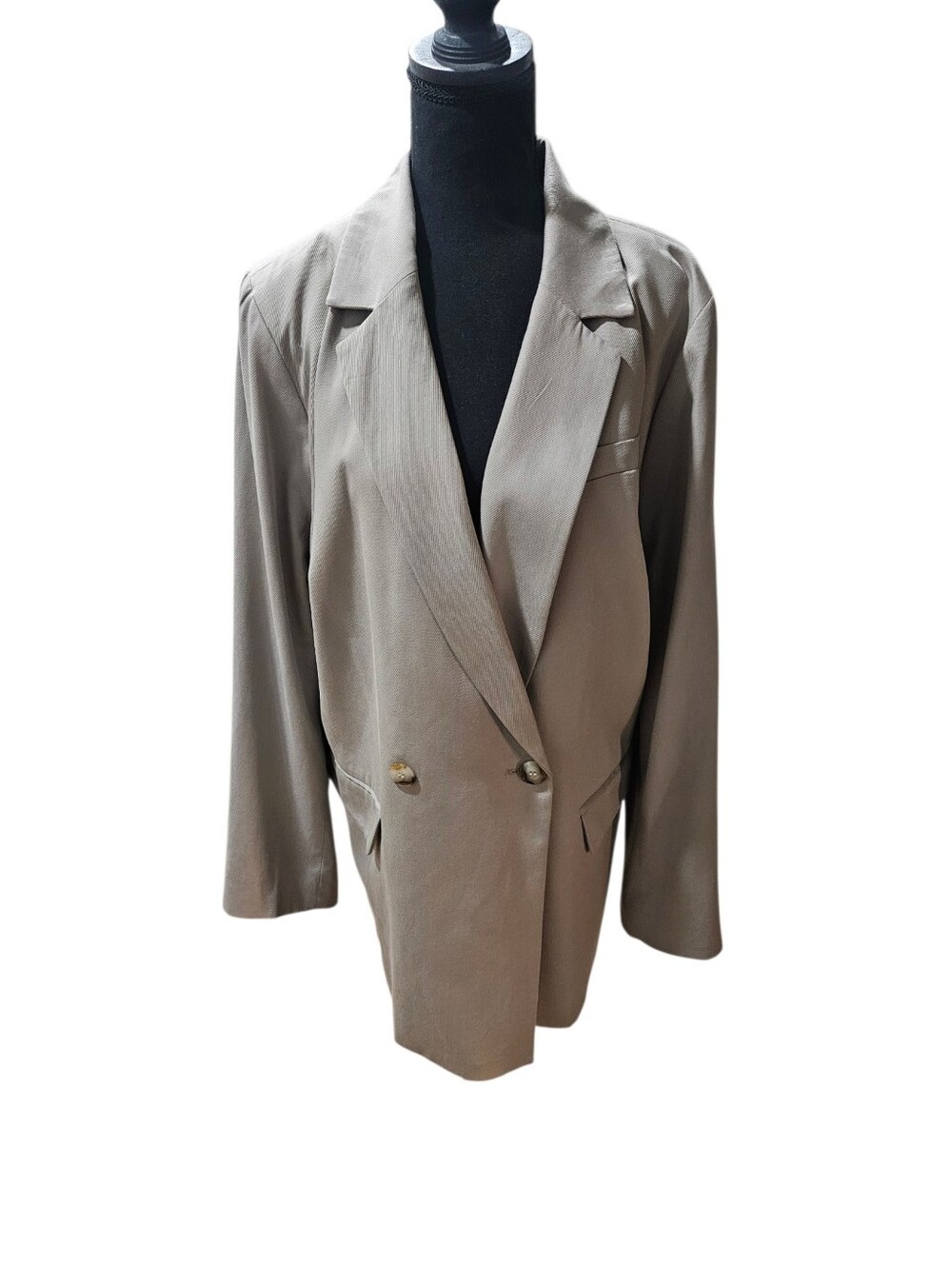 Madewell Taupe Double-Breasted Blazer